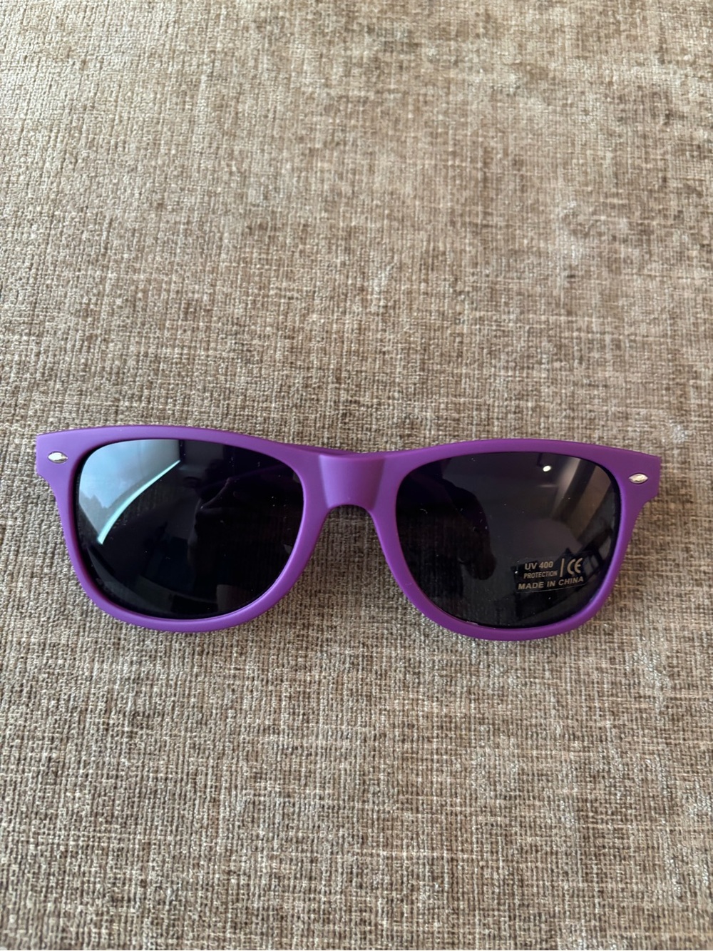 Purple Wayfarer Sunglasses with Dark Lenses